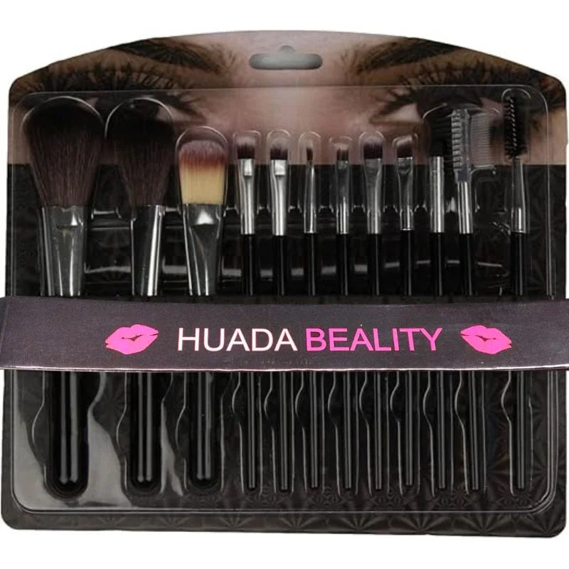 Huada Beauty Makeup Brush Set – 12-Piece Professional Makeup Tool Kit | Soft, High-Quality Synthetic Bristles