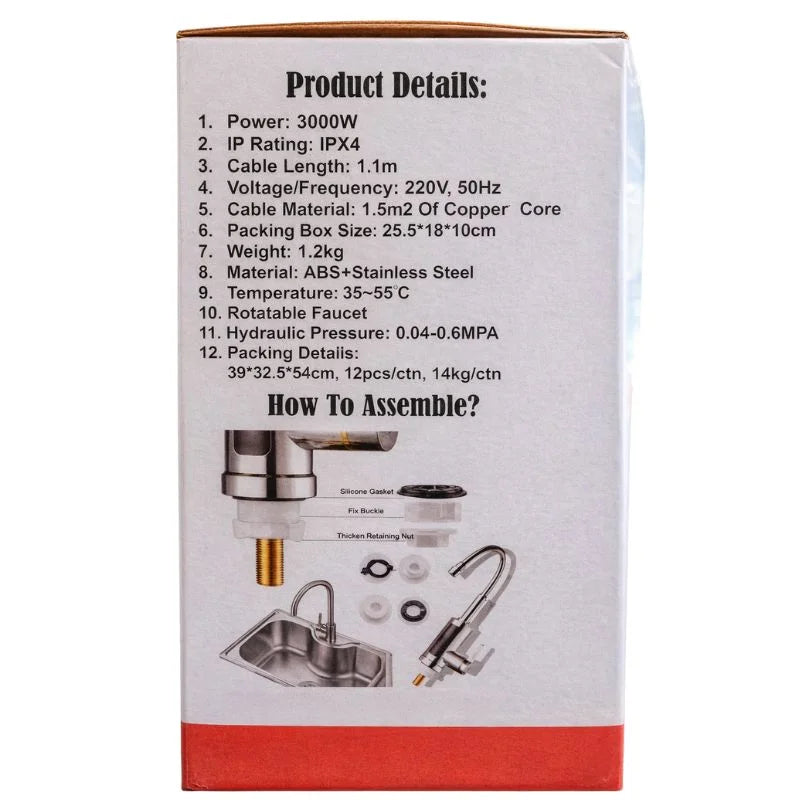 Premium Electric Instant Heating Faucet | Digital Temperature Display | Metal handle | Kitchen & Bathroom Hot Water Tap