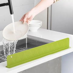 Large Size Silicone Sink Splash Guard Set | Non-Slip Water Barrier with Strong Suction Cups for Kitchen & Bathroom Use